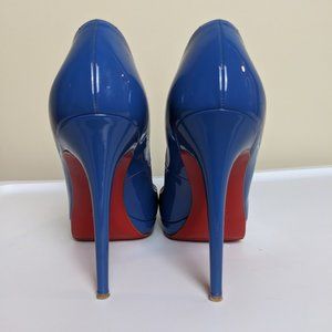 Christian Louboutin Blue Peep Toe Pumps - 39.5